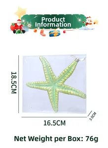 Seestern Weihnachtsanhänger in glänzendem Grün mit Maßen 18,5x16,5x3,5cm für den Christbaum