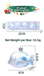 Détails des pendentifs de Noël en forme de poisson, lot de quatre ornements argentés
