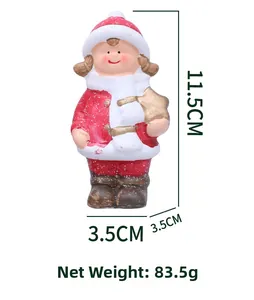Détails figurine de Noël fille avec dimensions 11,5 cm hauteur et poids 83,5 g