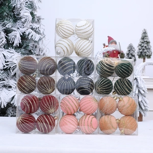 Christmas tree ornaments set of 4 with gold spiral patterns and hanging loops