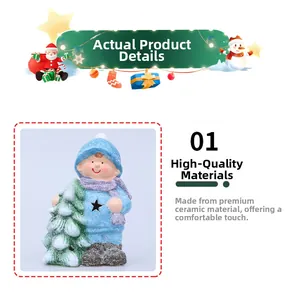 Detailed view of Christmas magnesium figurine featuring starry hollows and snowy tree