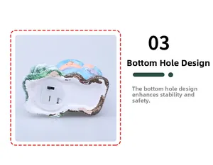 Detail of the battery compartment and power switch on the ceramic Christmas ornament