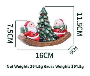 Detailed view of rocking horse Christmas ornament with size 16x6x11.5cm and weight specs