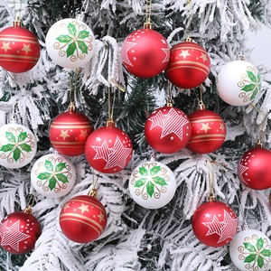 Juego de Bolas de Navidad de Plástico Decoraciones Colgantes para Árboles con Patrón de Estrellas y Hojas para Fiesta