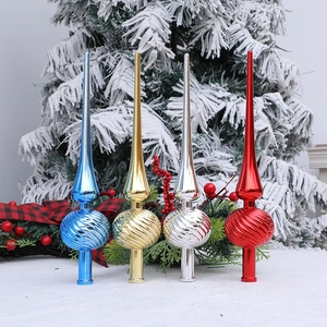 Puntale per Albero di Natale in Plastica Galvanica Stella a Spirale Decorazioni per Cima d'Albero Ornamenti Festivi Casa