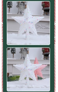 Detail von rosa und weißen Glitzer-Christbaumspitzen mit bunten Zuckerstreusel-Dekor