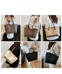 Détails de grands sacs cabas tendance en marron, beige et noir pour femmes actives