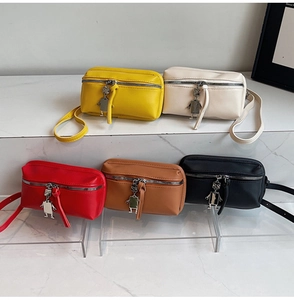 Detailed comparison of five colors for small crossbody box bags with robot zipper pulls
