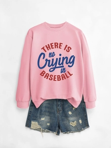 Piatto di felpa rosa con stampa di testo e pantaloncini di jeans in stile americano