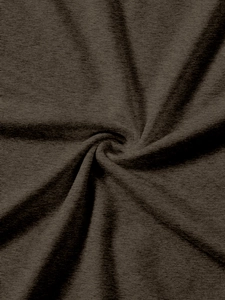 Close-up of soft heathered dark brown knit fabric with a smooth draped spiral texture