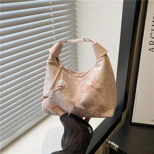Sac à Épaule Femme Doux en Dentelle Avec Papillon 3D Broderie Élégante Sac sous le Bras Bandoulière Design de Niche Cadeau