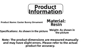 Detailed resin material information for creative Easter bunny riding carrot ornament