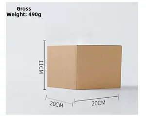 Resin bunny ornament packaging box showing dimensions 20x20x11cm and 490g weight