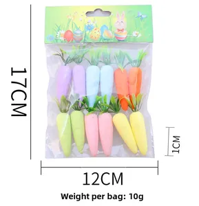 Oster-Schaumstoffkarotten in sechs Farben mit 17x12cm Verpackung und 10g Gewicht