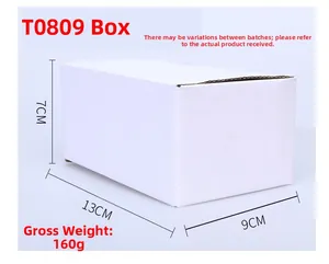 Caja de embalaje de cartón blanco para figura de conejo, tamaño 13x9x7cm, peso 160g