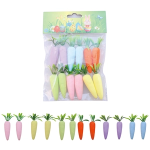 Osterhasen Karotten-Set aus Schaumstoff in Macaron-Farben für festliche Dekorationen
