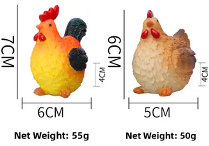 Spécifications de taille et poids des figurines de coq et poule de Pâques en résine