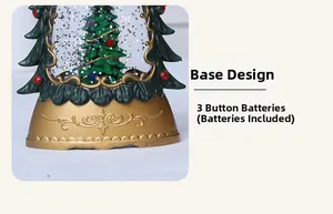 Detail of Christmas lantern gold base with vintage embossed patterns and battery compartment