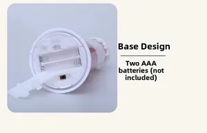 Detail view of the battery compartment for LED candles requiring two AAA batteries