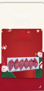 6er-Set rote Tannenzapfen-Weihnachtsanhänger mit glänzendem Finish in Verpackung