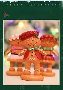 Close-up of resin gingerbread man ornaments with realistic textures for Christmas decor