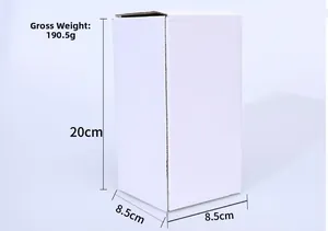 White packaging box specifications for Santa Claus lamp measuring 20cm by 8.5cm by 8.5cm