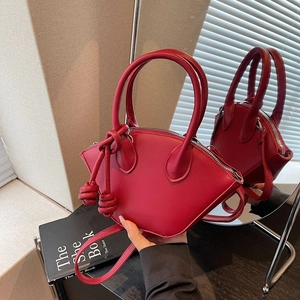 Women's Urban Minimalist PU Leather Crossbody Bag With Knot Decor Vintage Dumpling Handbag Commuter Shoulder Bag 2025 Summer New