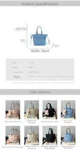 Tableau des tailles et options de couleurs pour sac seau léger en tissu Oxford