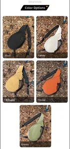 Crossbody chest bags in black, beige, khaki, orange, and green with mesh side pockets