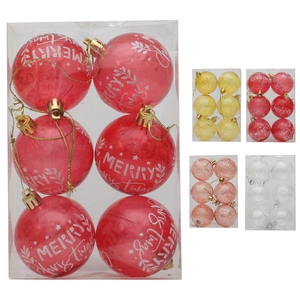 Adornos de Bolas Colgantes de Navidad de Plástico Transparente Merry Christmas Estampado Bolas para Decoración Árbol
