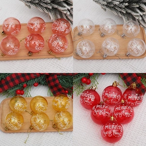 Bolas de Navidad PET de 6cm pintadas con letras Merry Christmas y cordones dorados finos