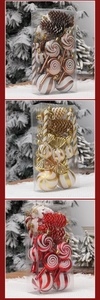 Detailed set of 15 festive Christmas ornaments including pinecones and candy canes