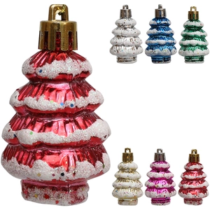 Set de adornos de árbol de Navidad con textura de nieve en seis colores vivos