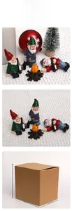 Garden gnomes and campfire resin miniatures set with 8x8x7cm packaging box dimensions