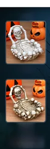 Detailed resin skull skeleton ornaments for Halloween desk decoration in two vintage colors