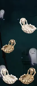 Detailed view of the skull-themed resin tray for Halloween desk and bar decoration