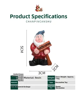 Detailed resin garden gnome figurine with welcome sign and product size specifications