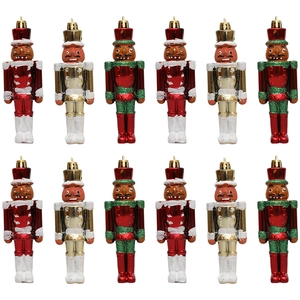 Weihnachten Nussknacker Soldat Hängeornamente Kunststoff Bemalt Glitzer Soldatenfiguren Für Weihnachtsbaum Feiertag Zuhause Deko