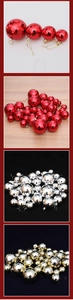 Detail of red gold and silver disco mirror balls for Christmas tree and party decor