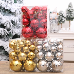 Reflective Mirror Disco Ball Christmas Tree Ornaments Plastic Hanging Decoration For Festive Party Wedding Celebration