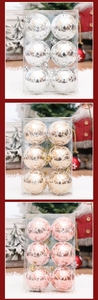 Detail von drei Sets 6cm Weihnachtsbaumkugeln in Silber Gold und Rosa in Klarsichtbox