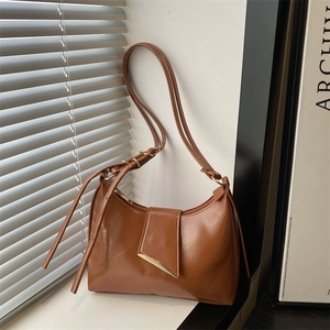 Sac Sous l'Aisselle en Cuir PU Rétro Français pour Femmes Sac à Épaule Minimaliste Grande Capacité Avec Bandoulière Réglable