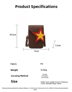 Dimensions détaillées et spécifications du petit sac bandoulière en PU à motif