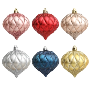 Palline Di Natale A Cipolla Da Appendere Plastica Dipinta Glitter Strutturata Pendenti Decorazioni Festive Per Vacanze