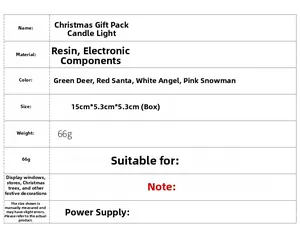Detailed technical specification table showing Christmas lantern dimensions and battery info