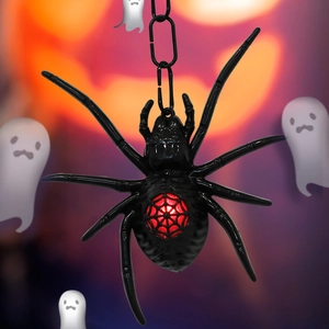 Διακόσμηση Κρεμαστή Αράχνη Halloween Πολύχρωμη Φωτεινή LED Πολύχρωμο Πλαστική Αράχνη Μαύρο Λευκό για Πάρτι