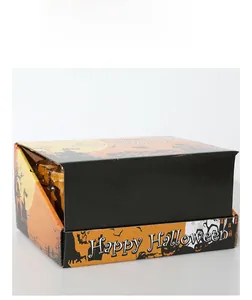 Dettaglio della confezione di candele LED per Halloween con zucche e castelli illustrati