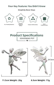 Detailed size specifications for iridescent fairy and angel Christmas tree ornaments