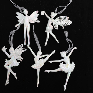 Christmas Hanging Ornaments Iridescent Plastic Ballet Dancer Fairy Angel Pendants Holiday Tree Decorations Elegant