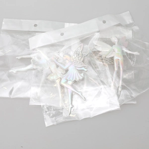 Iridescent fairy angel ornaments set with glitter finish for Christmas tree decoration